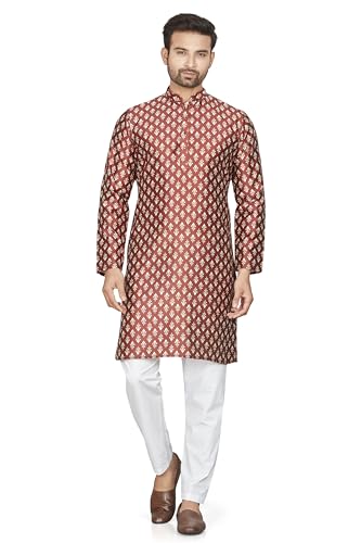 Image of BE ACTIVE Cotton Jacquard Blend Kurta for Men | Traditional and Elegant Design| Indian Kurta| | Full Sleeve Kurta| Classic Ethnic Elegance Green
