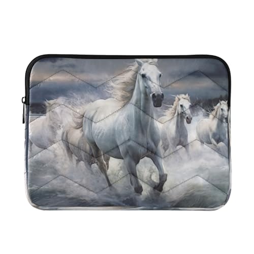 Funda para portátil 13-14 pulgadas Running White Horses miniatura 1
