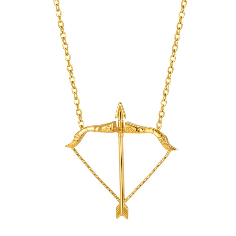 Bow Arrow Design Necklace | Fashionable Shiny Thin Chain Lightweight Men's Jewelry-image-2