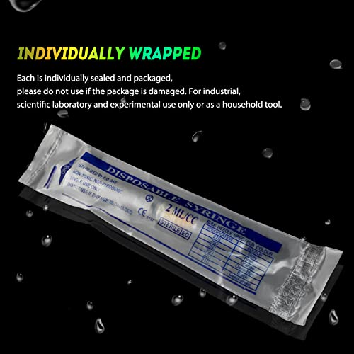 Image of 2.5ml Syringe 25 Gauge 1 inch Luer Lock Needle Lab Disposable Syringes 100 Pack