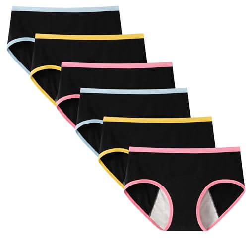 Anntry Mutandine per Periodo mestruale in Cotone da Ragazza per Adolescenti Confezione da Multipack Slip Intimo Protettivo a Prova di perdite da Donna (Deve Indossare con Pad o tampone)