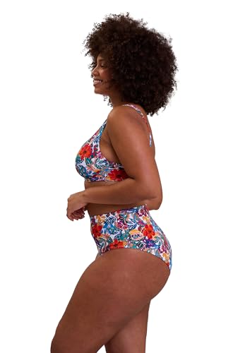 Haut de maillot de bain plongeant avec armatures multicolore