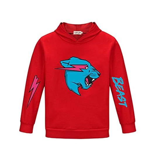 Famosa camiseta con capucha y logotipo de YouTuber Gamer Esprots para niños, rosso, 12-13 Años