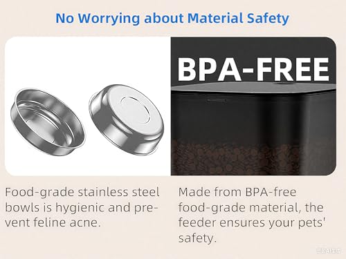 Welltobe Comedero Automático para Gatos 3.5L - Dispensador de Comida Programable (1-6 Comidas/día) con 2 Tazones, Grabación de Voz 10s y Doble Alimentación (Eléctrico/Pilas) - imagen 9