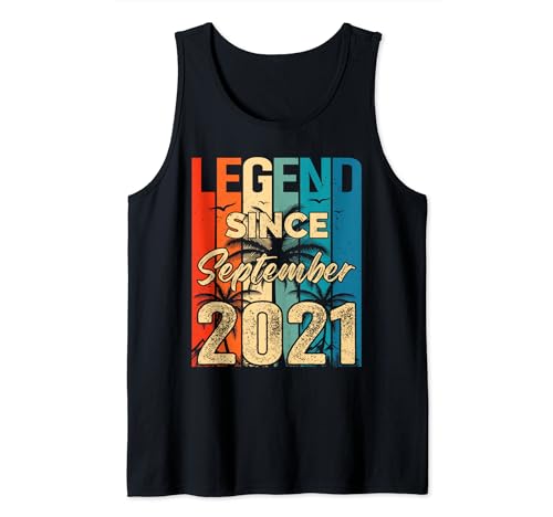 Legend Since September 2021 September 2021 Birthday Retro Camiseta sin Mangas