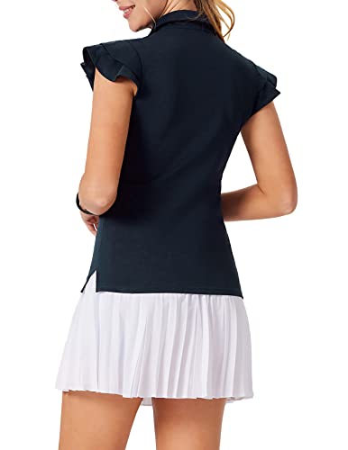 JACK SMITH Womens Golf Polo Shirt Ruffles Sleeveless Moisture Wicking Tennis Shirts Lightweight Athletic Tops4