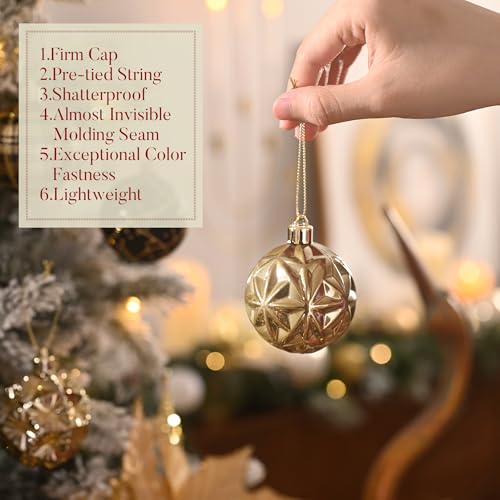 Valery Madelyn Weihnachtsschmuck für Weihnachtsbäume - 16er Set in Schwarz und Gold - bruchsichere Luxus Hängekugeln 6cm für Weihnachts… – Ansicht 5