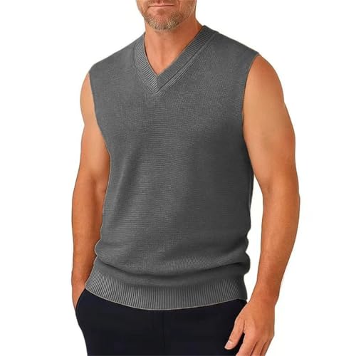 Men Crochet Tank Top Knit Sleeveless Sweater Vest Casual V Neck Pullover Waistcoat4