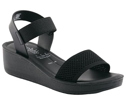 Image of puntoblu Cushion Comfort Platform Heel Sandals for Women | Comfortable Padded Footbed | Breathable Mesh | Slingback Closure | Anti-Skid & Durable Mid Heel Sandal for Girls