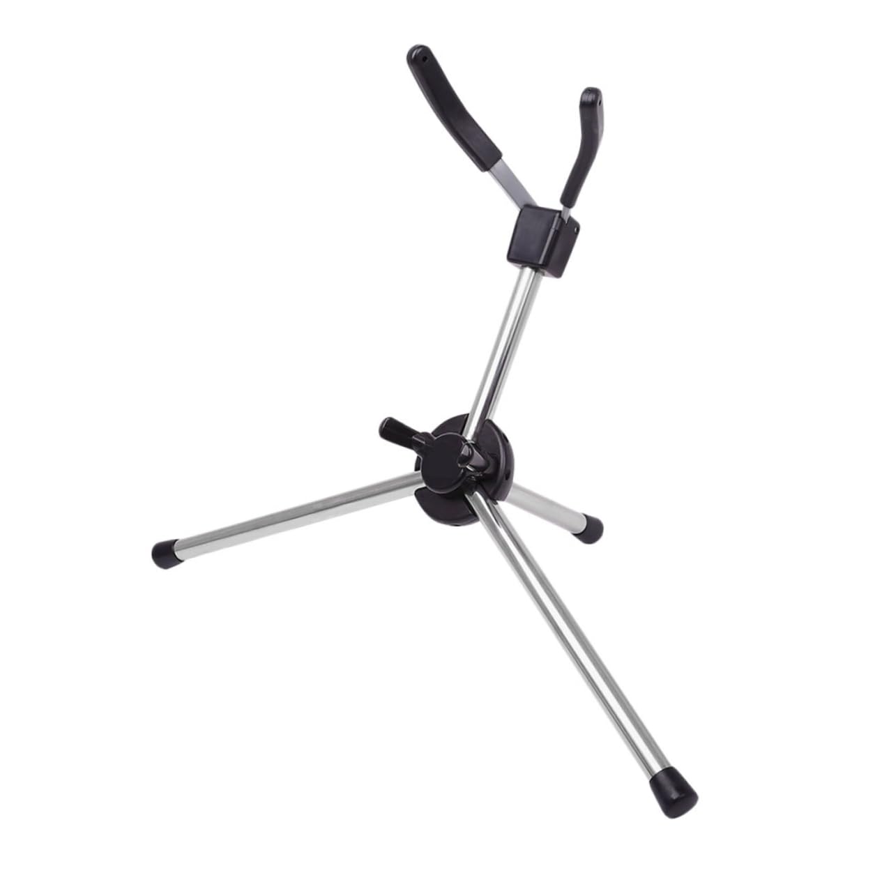 Yardwe 1Pc Durable Foldable Saxophone Stand Ergonomic Tripod Design for Alto Tenor Sax Compact and Portable Saxophone Holder for Musicians and Black