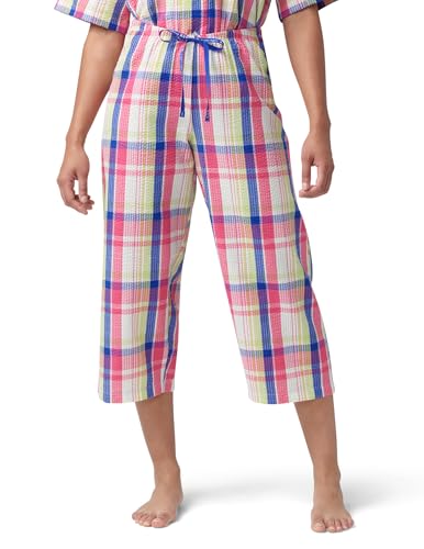Image of HUE Women's Summer Vacation Pajama Separates, Soft, Whimsical Print Pjs with Tropical Beach Themes, Flip Flops, Cocktails