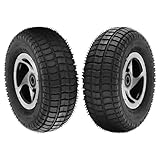 WPHMOTO 9x3.50-4 Small Pneumatic Wheel Tire with Metal Rim, Front Wheel Tire Rim 15mm Bearing, 4in Rubber...