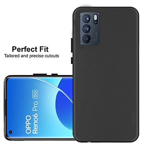 Image of Mobile Back Cover Case for Oppo Reno6 Pro 5G (Silicone Case|CameraProtection|Black SC1510)