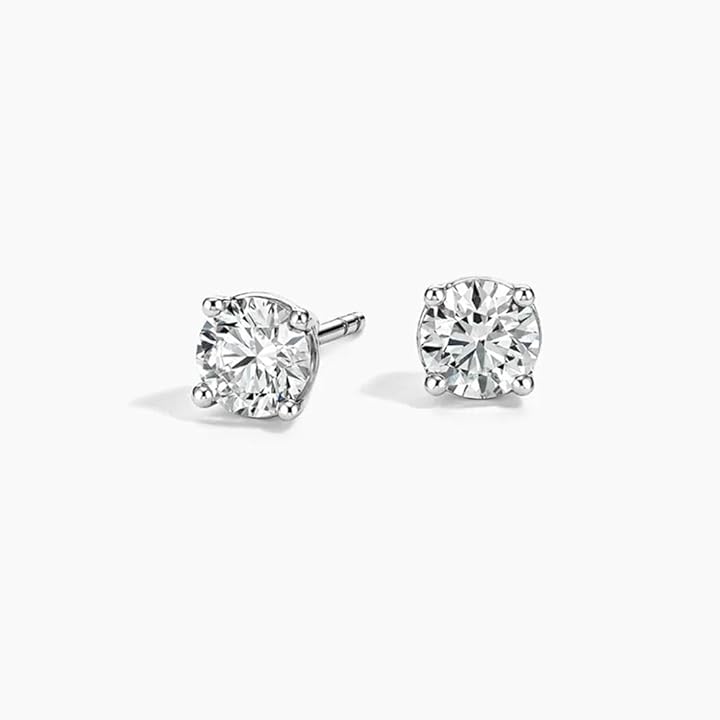 Lab Grown Diamond Earrings with Certificate for Women Men, Round Cut D-E Color VVS-VS Clarity, 925 Sterling Silver Stud Earrings Stud Earrings for Wedding Bridal