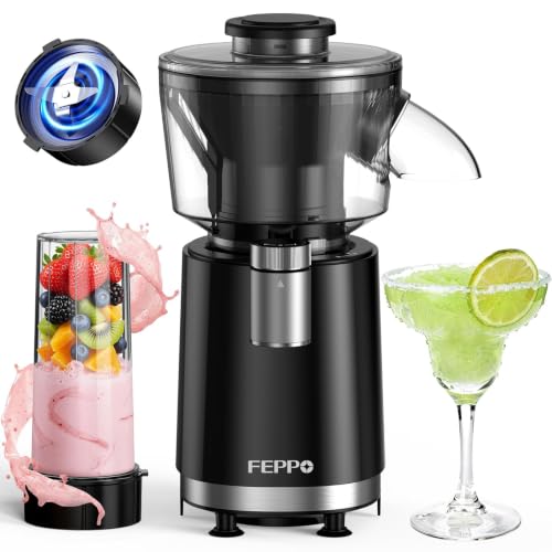 FEPPO Official FEPPO Snow Cone Machine & Smoothie Blender 2 in 1, 700W Powerful Shaved Ice Machine Slushine Machine, Frozen Margarita Machine with Stainless Steel Blade, Smoothie Recipe, for Home Kitchen P