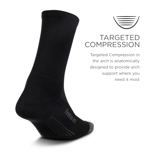 Image of Feetures Elite Light Cushion Mini Crew Sock - Sport Sock with Targeted Compression