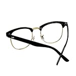 Shiratori New Vintage Fashion Half Frame Semi-Rimless Clear Lens Glasses - Image 3