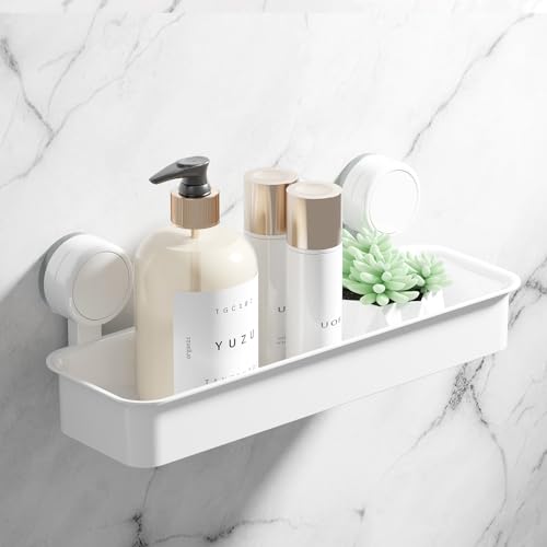 Swioled 浴室用ラック 吸盤 お風呂 ラック ABS製 防水防錆 水切り シャンプー置き バスルーム/洗面所/キッチン 多機能 浴室 収納 強力吸盤 壁掛け棚 約W36XD11.5XH12.5cm ホワイト