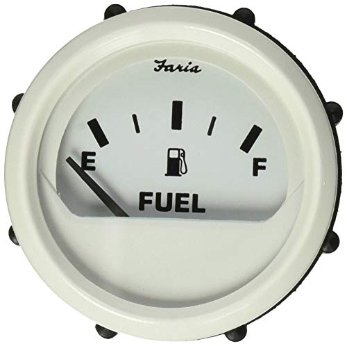 Faria Beede 13101 Dress Fuel Level Gauge (E-1/2-F) - 2', White