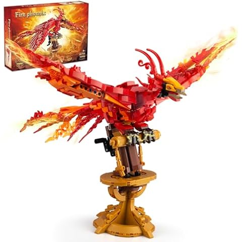 Vziimo Phoenix Building Set, Bird Animals Set Wings Adjustable Building Kit, Collectible Magic HP Model Toys Gifts for Adults Kids Fans 12+ (938 PCS) Cover