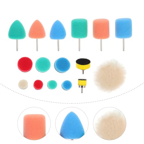 ELAYARD 16 piezas Kit de Esponjas Pulidoras para Coche Almohadillas de Pulido Reutilizables para Máquina Eléctrica y Neumática Accesorio Profesional para Quitar Arañazos y Pulir Faros - imagen 3