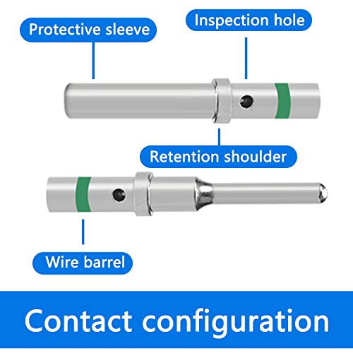 Aienxn 30 Pairs (60PCS) DT Pins Contact Size 16 Male Female Terminals, DT Connector/Terminal Kit for Deutsch Connector 14-20 AWG Wire Gauge