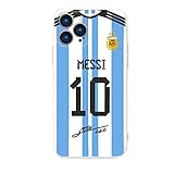 ZERMU Cokcoip for iPhone 13 Pro Case, Superstar Fashion Full Protection Soft Silicone TPU Shock Absorption Bumper Cover Case for iPhone 13 Pro 6.1inch, Lionel Messi-10-Soccer-Argentina Flag