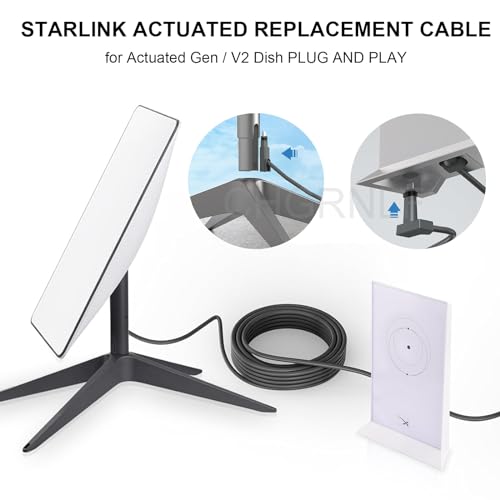 Câble Starlink rectangulaire v2 haute performance de 9,1 m gris CHGRNLF