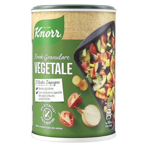 Knorr Brodo Granulare Verdure - Brodo Vegetale Sostenibile, Senza Glutine, Lattosio e Conservanti, Ricco di Sapore, Ideale per Minestrone, Zuppe e Verdure alla Griglia