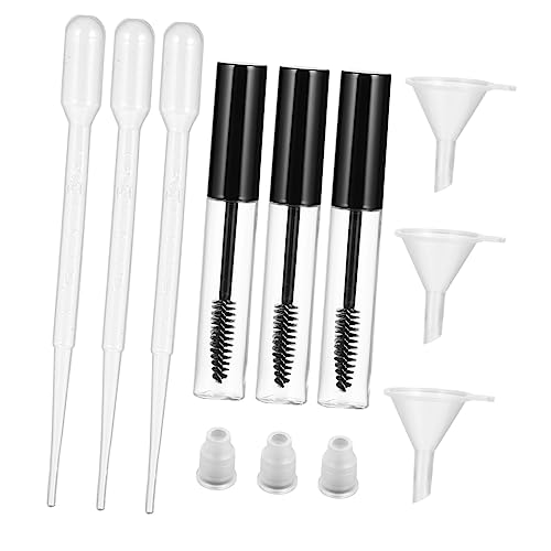 POPETPOP 9個 チューブ ライナー 詰め替えまつげチューブ フォームトラベルボトル クリームポンプ トラベル ピペット 髪用オイル容器 発泡 Black プラスチック