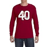 Long Sleeve Red Arizona Pat Tillman 40 Logo T-Shirt Adult Medium