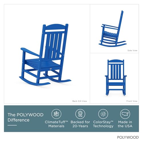 POLYWOOD Presidential Rocking Chair in Pacific Blue by Polywood - Image 2