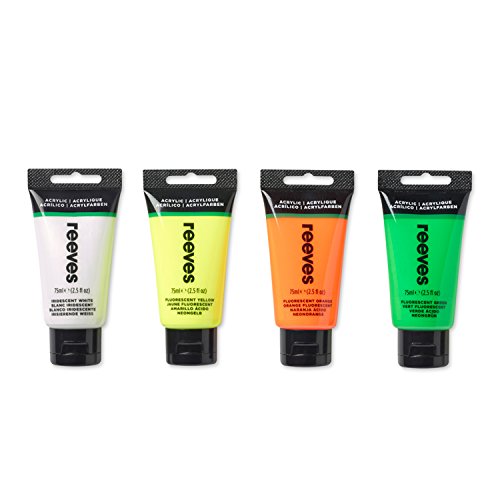 Reeves Acrilici Assortimento 4 Tubi da 75ml Fluo