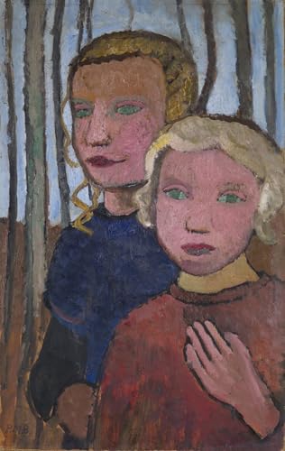 Tableau Deux filles devant des bouleaux de Paula Modersohn Becker 60x90cm