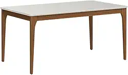 Sala de Jantar Ella 160cm C/Vidro 6 Lugares Mesa Cozinha