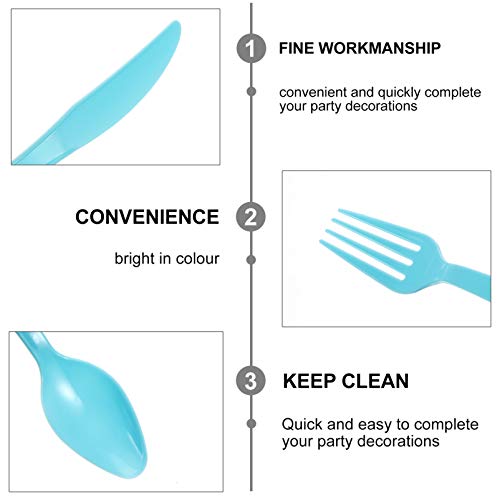 Amosfun 1 Conjunto de Talheres Descartáveis â€‹â€‹Para Festa da Sereia Talheres de Plástico Colheres