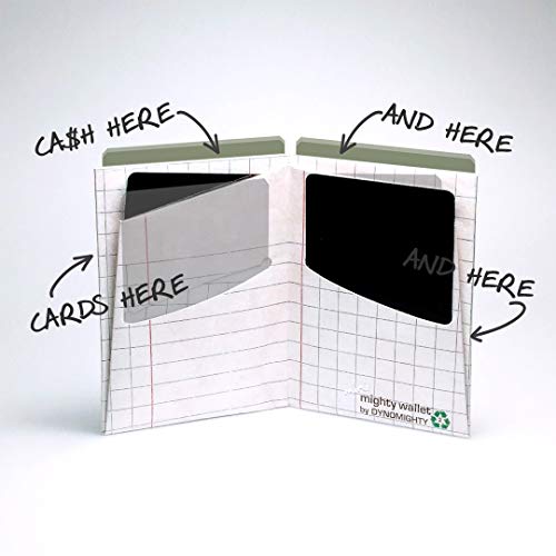 Image of mighty wallet - Ultra Slim Minimalist Tyvek Wallet for Men, Thin Front Pocket Card Holder, Tear Resistant Lightweight Bifold, Original Paper Wallet - Notebook Paper