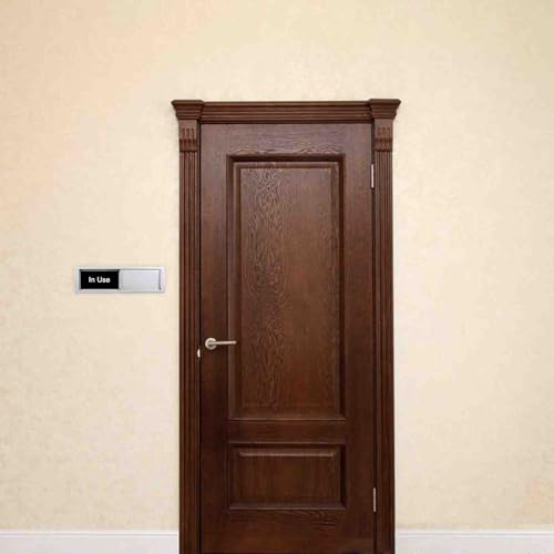 Image of in Use or Available Sign,Vacant Occupied Sign for Home Office Hotles Hospital Restroom, Vacant Occupied Slider Door Indicator Tells Whether Room in Use or Available, 7'' x 2'' -Black&White