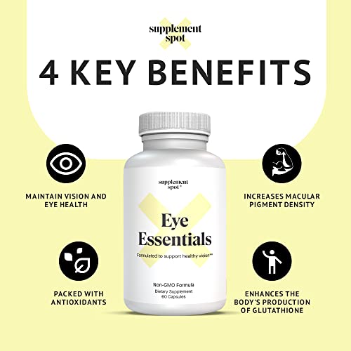 Supplement Spot Eye Essentials Eye Supplements For Adults – Eye Vitamins & Multi Minerals Supplement W/Vitamin A, Bilberry Extract, Zinc & Antioxidants For Eye Health – Eye Care Products (60 Caps.) #TOP1