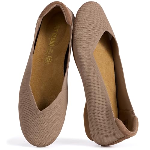 Project Cloud Womens Flats - Memory Foam Insole Ballet Flats for Women Footwear - Non Slip and Lightweight Comfortable Shoes for Women 2026 (Prospect-MUSHKN,9M)