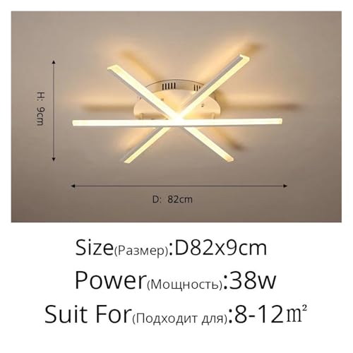 Plafonnier LED salon moderne à 3 branches avec intensité réglable par télécommande