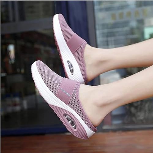 Mules for Women Summer Slip On Closed Toe Shoes Breathable Mesh Walking Mules Sneakers Open Back Slip On Shoes Wide Width Clogs Mesh Slippers Air Cushion Orthopedic Diabetic Walking Shoe3