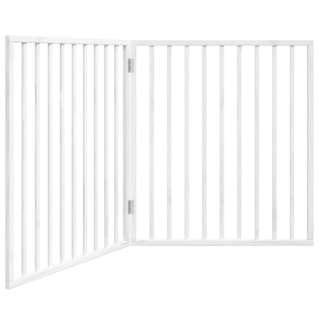 vidaXL Dog Gate 2 Panels White 160 cm Poplar Wood Foldable
