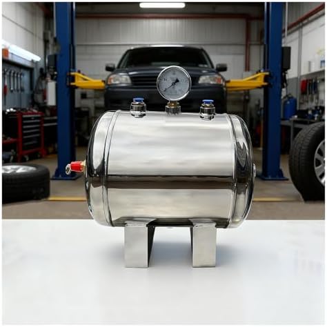 Horizontal Air Reservoir Tank Kit - High Pressure Rustproof 304 Stainless Steel Storage for Household Use - Durable & Reliable Air Compressor Accessory