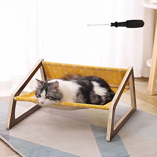 Sofá De Rede Para Gatos De Madeira, Cama Para Animais De Estimação, Cadeira De Balanço Elegante Em M