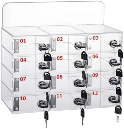 Transparent Mobile Phone Locker Box with Lock - Secure Storage for Classroom, Office, Gym & Exam - Organized, Safe & Convenient Solution for Device Protection