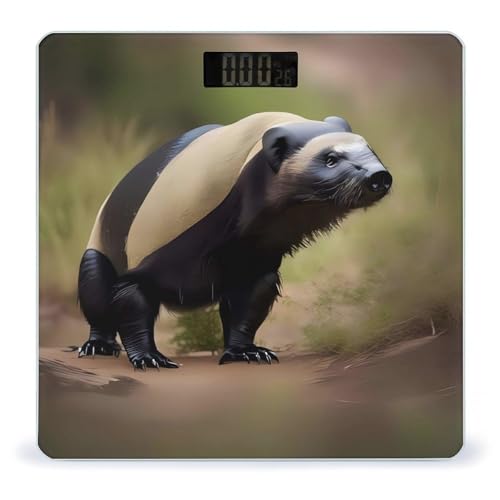 Balanza digital de baño Cute Honey Badger vidrio templado