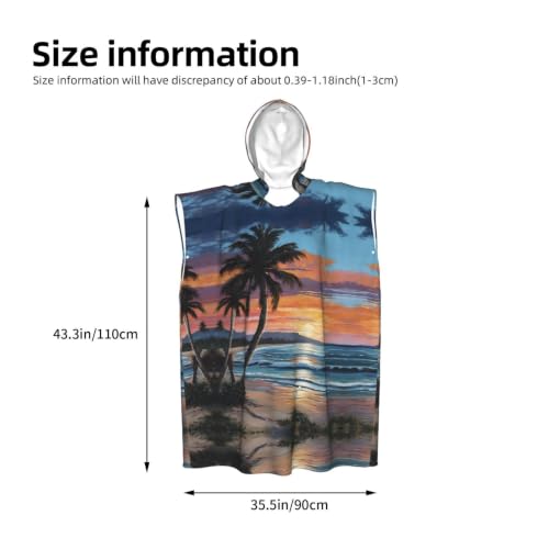 Poncho à capuche en microfibre imprimé hamac coco pour adulte