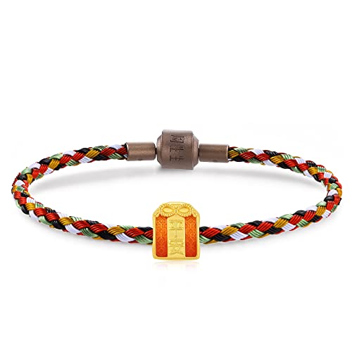 CHOW SANG SANG 999 24K Solid Gold Cultural Omamori Mini Charme Bracelet for Women 92668C