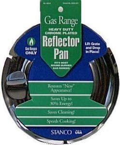 Stanco Range Reflector Pan Gas Chrome Plated Steel, Porcelain 7 In.